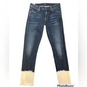 Citizens of humanity Avedon ultra skinny jeans size 26 bleached raw hem
